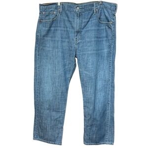 Levi's 569 Loose Straight Relaxed Fit Men's Jeans Med‎ Wash Faded Distress 42/30